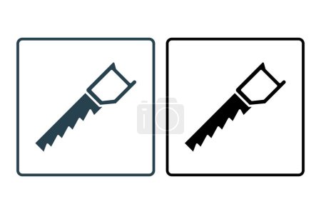 Illustration for Saw Icon. Icon related to Construction. suitable for web site, app, user interfaces, printable etc. Solid icon style. Simple vector design editable - Royalty Free Image