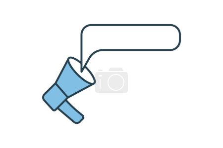 Illustration for Feedback megaphone icon. Icon related to Feedback and Review. suitable for web site, app, user interfaces, printable etc. Line icon style. Simple vector design editable - Royalty Free Image