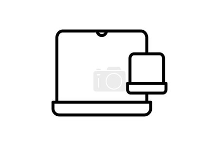 Illustration for New tab icon. icon related to basic web and UI. suitable for web site, app, user interfaces, printable etc. line icon style. simple vector design editable - Royalty Free Image