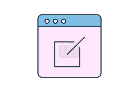 Ilustración de Icono Editor en línea. icono relacionado con la herramienta de edición. adecuado para el sitio web, aplicación, interfaces de usuario, imprimible, etc. línea plana icono de estilo. diseño vectorial simple editable - Imagen libre de derechos