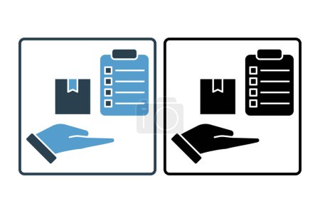 Ilustración de Icono de recibo de mercancías. icono relacionado con la cadena de suministro. adecuado para el sitio web, aplicación, interfaces de usuario, imprimible, etc. estilo de icono sólido. diseño vectorial simple editable - Imagen libre de derechos