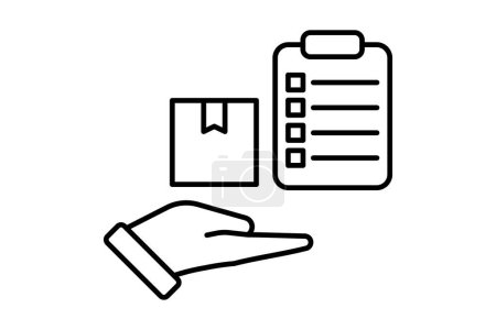 Ilustración de Icono de recibo de mercancías. icono relacionado con la cadena de suministro. adecuado para el sitio web, aplicación, interfaces de usuario, imprimible, etc. estilo icono de línea. diseño vectorial simple editable - Imagen libre de derechos