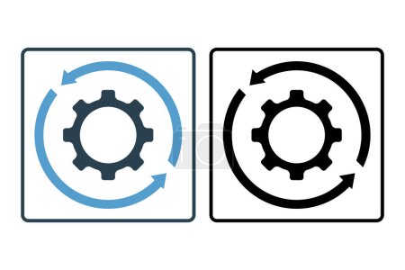 settings icon. icon related to action plan. suitable for web site, app, user interfaces, printable etc. solid icon style. simple vector design editable