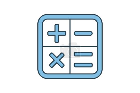 Calculator icon. icon related to accounting. suitable for web site, app, user interfaces, printable etc. flat line icon style. simple vector design editable