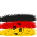 European international football championship symbol 2024 in Germany frame. Vector stock continues line ball illustration isolated on white background. Editable stroke single line. 