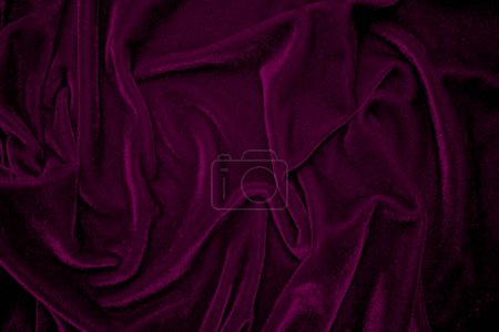 Photo for Pink velvet fabric texture used as background. Wine color panne fabric background of soft and smooth textile material. crushed velvet .luxury magenta tone for silk. - Royalty Free Image