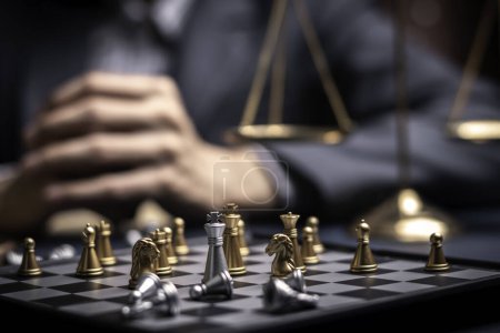 Businessman playing chess think problem solving. business competition planning teamwork,International chess, ideas and competition and strategy, business success concept,strategic concept..	