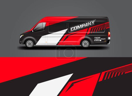 Illustration for Van Wrap Livery design ready to use , car background - Royalty Free Image