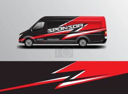 Car wrap design vector, background livery for van