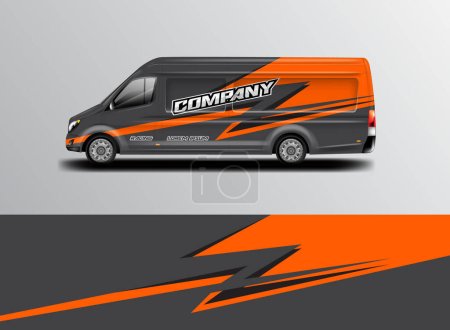 Illustration for Car wrap design vector, background livery for van - Royalty Free Image