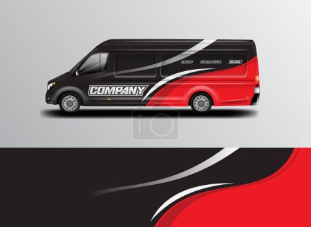 Illustration for Car wrap design vector, background livery for van - Royalty Free Image