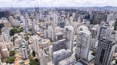 Luftaufnahme der Stadt Sao Paulo, SP, Brasilien. Bela Vista Nachbarschaft, im Stadtzentrum.
