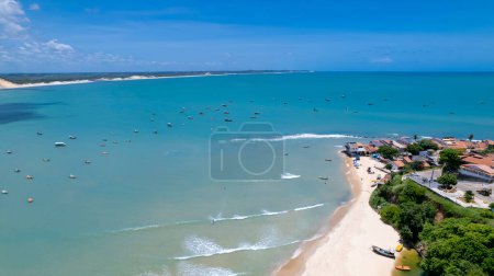 Vista aérea de la playa en Bahia Formosa, Rio Grande do Norte, Brasil.