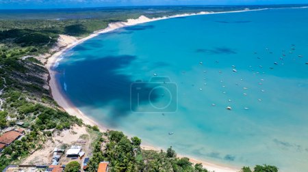 Aerial view of the beach in Bahia Formosa, Rio Grande do Norte, Brazil.