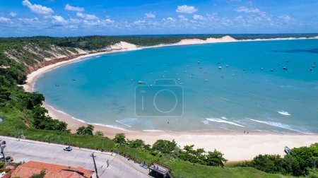 Luftaufnahme des Strandes in Bahia Formosa, Rio Grande do Norte, Brasilien.