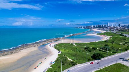 Aerial view of the beach, in Natal, Rio Grande do Norte, Brazil