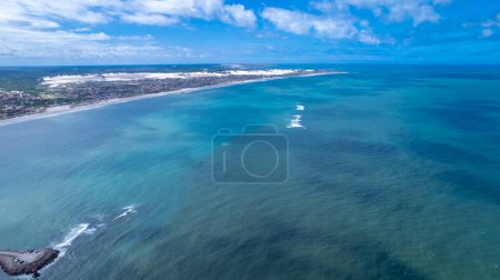 Vista aérea de la playa, en Natal, Rio Grande do Norte, Brasil