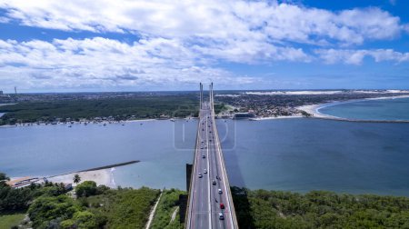 Téléchargez les photos : Vue aérienne du pont Newton Navarro, dans le Natal, Rio Grande do Norte, Brésil - en image libre de droit