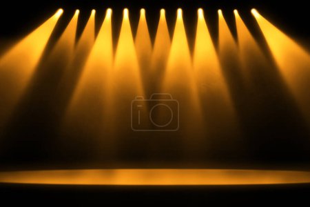 Photo for Yellow spotlight on stage background - Royalty Free Image