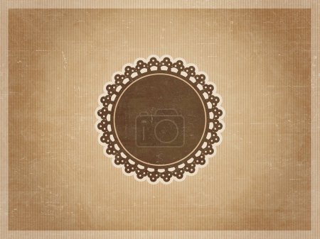 Photo for Old vintage round frame on brown background - Royalty Free Image