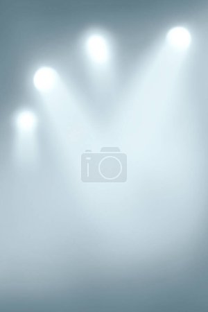 Photo for Empty studio light with smoke on grey background - Royalty Free Image
