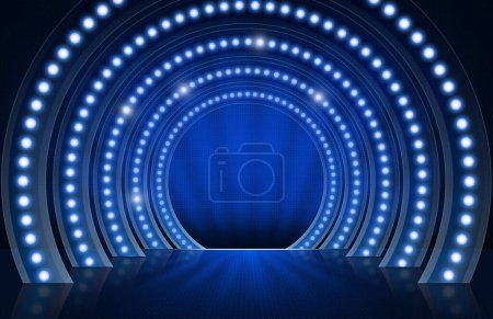 Téléchargez les photos : Scène bleue vide avec spectacle de lumière - en image libre de droit