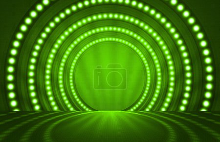 Foto de Escenario verde con luces. Se puede utilizar para la exhibición del producto - Imagen libre de derechos