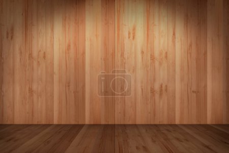 Foto de Piso de madera y fondo de pared de luz. interior vacío - Imagen libre de derechos