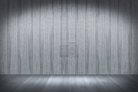 Photo for Wooden room interior with light grey wood wall - Royalty Free Image