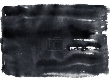 Téléchargez les photos : Peinture abstraite à l'aquarelle noire sur papier blanc - en image libre de droit
