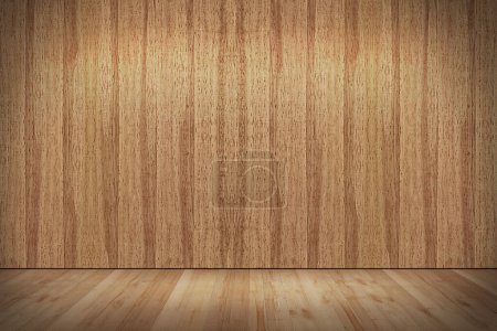 Photo for Wooden wall and floor background, can be used for product display. - Royalty Free Image