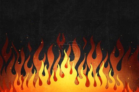 Photo for Fire flames on black background for graphic design - Royalty Free Image
