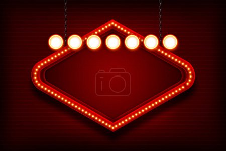 Foto de Signo de luz roja brillante sobre fondo rojo oscuro - Imagen libre de derechos