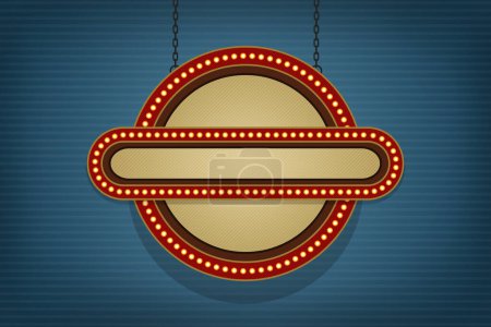 Photo for Retro sign icon. vintage light with red lamps - Royalty Free Image
