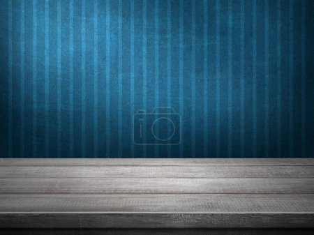 Téléchargez les photos : Fond de table vide en bois bleu foncé - en image libre de droit