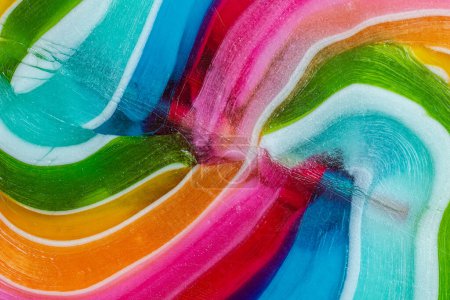 Photo for Rainbow swirl lollipop texture. Multicolored abstract full-frame background - Royalty Free Image