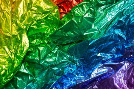 Photo for Deflated decorative balloons made of colorful polyester film. Range of colors. Color spectrum - Royalty Free Image