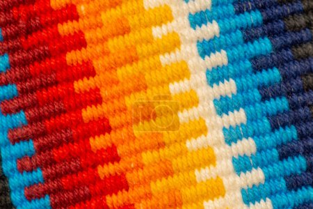 Foto de Kilim de lana. Estilo boho. El detalle de la textura decorativa alfombra étnica - Imagen libre de derechos