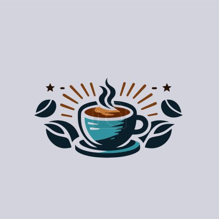 Ilustración de Logotipo vectorial con coloLogotipo vectorial con colores de referencia en el café con estilos cremosos y minimalistas en el café con estilos cremosos y minimalistas - Imagen libre de derechos
