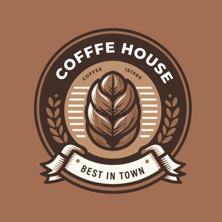 Vector-Logo mit Referenzfarben auf Kaffee mit cremigem und minimalistischem Stil