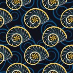 snail - Seamless pattern with abstract geometric vector - Indonesian Batik Motif