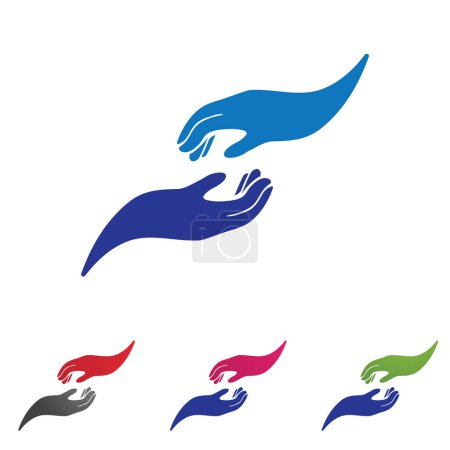 Téléchargez les illustrations : Main espoir logo et symboles modèle icônes app - en licence libre de droit