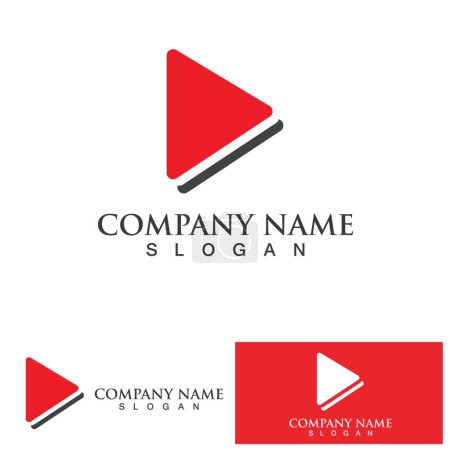 Téléchargez les illustrations : Lire le film Vidéo Caméra & Film Strip Lire le film Cinéma Divertissement Stock icône vectorielle logo design - en licence libre de droit