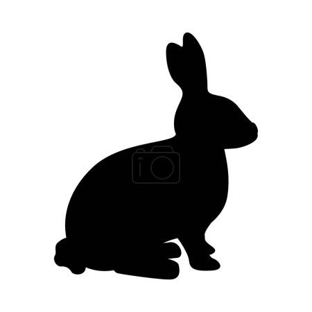 Ilustración de Silueta de conejo aislada sobre fondo blanco. Ilustración vectorial - Imagen libre de derechos