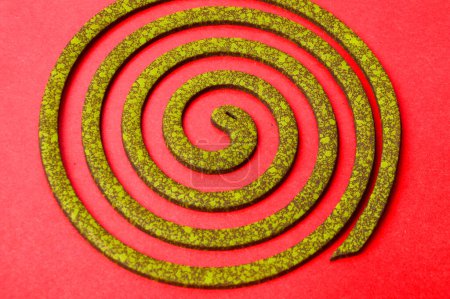 Photo for Burning mosquito coil, Mosquito coil is mosquito-repelling incense, usually shaped into a spiral, Anti mosquito - Royalty Free Image