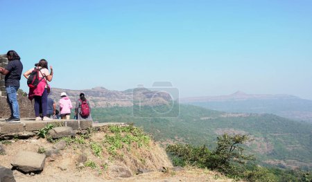 Photo for People hiking in the mountains, India - Royalty Free Image