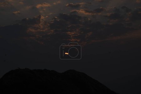 Photo for Beautiful night sky with clouds and moon - Royalty Free Image