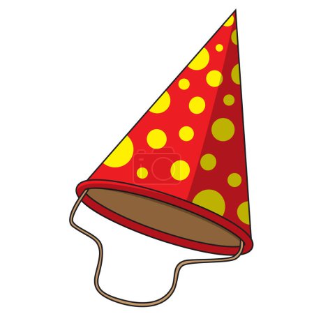 party hat vector illustration,isolated on white background.top view