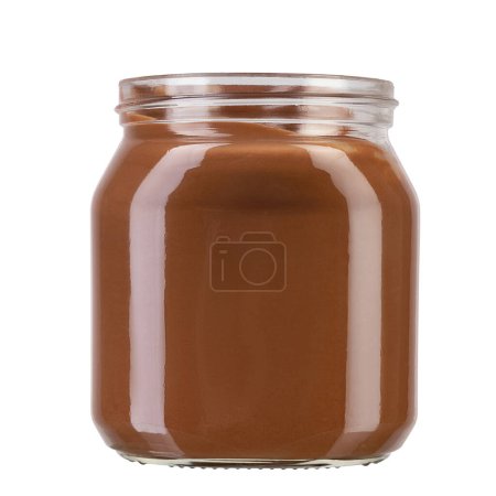 Front view of chocolate spread jar. Mock up. File contains clipping path.
