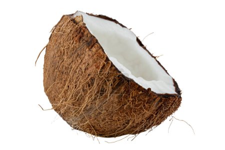 Photo for Half coconut isolated on white background. Full depth of field. File contains clipping path. - Royalty Free Image